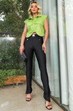 Brazilian Premium High-Waist Mini Flare Pants with Belt