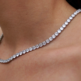 Diamond Tennis Necklace in Silver