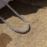 Diamond Tennis Necklace in Silver