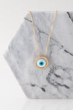 Evil Eye Diamond Pendant Necklace 18K Gold Plated